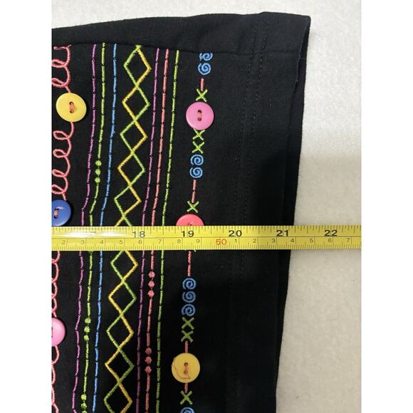 Vintage Coldwater Creek Embroidered Button-Up Jacket Boho Artsy Style Petite M - Picture 8 of 9